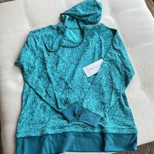 NWT Athleta Sundown Alliance Hoodie. XS. Teal, Green. Organic Cotton.